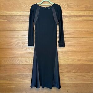 Donna Karan New York black long sleeve midi dress